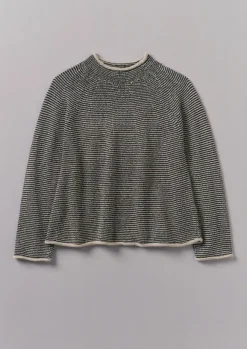 Sale Stripe Linen Cotton Sweater Women Linen|Jersey