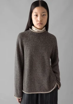 Sale Stripe Linen Cotton Sweater Women Linen|Jersey