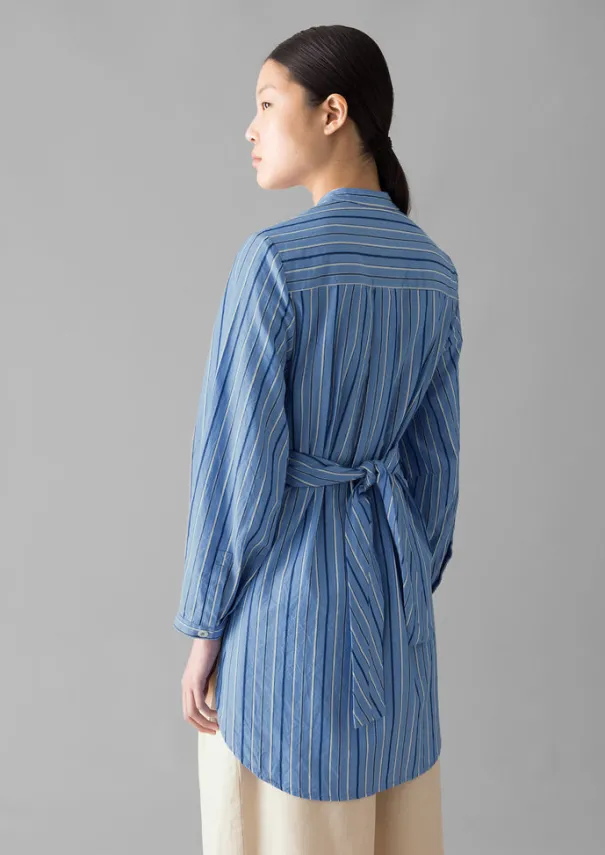 Discount Stripe Poplin Wrap Front Shirt Women Tops & Tees