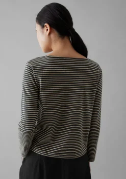 New Stripe Soft Cotton Long Sleeve Tee Women Jersey|Tops & Tees