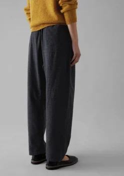 Best Suki Wool Cotton Seersucker Check Trousers Women Trousers