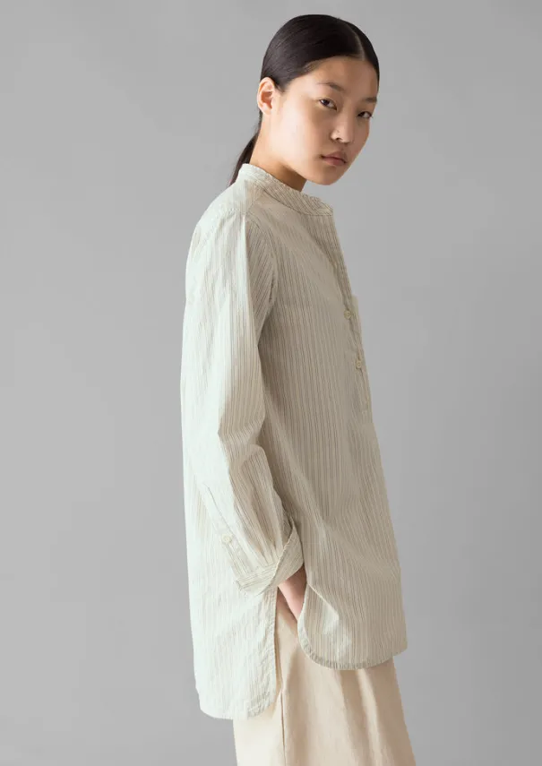 Taro Stripe Cotton Poplin Shirt Women Shirts|Tops & Tees