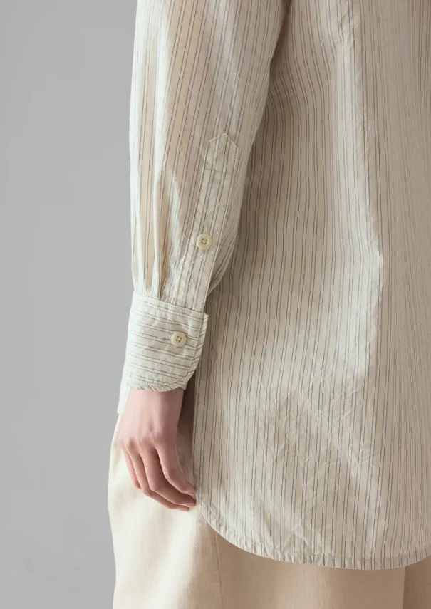 Taro Stripe Cotton Poplin Shirt Women Shirts|Tops & Tees