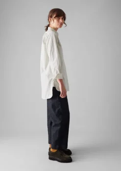 Sale Taro Stripe Organic Cotton Poplin Shirt Women Tops & Tees