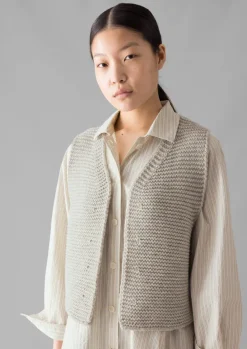 Textured Knit Gilet Women Knitwear