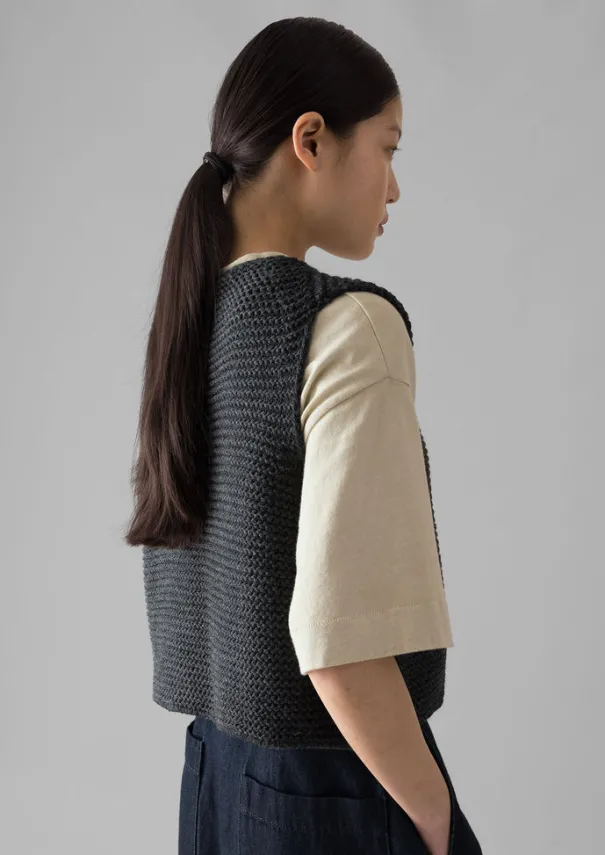 Clearance Textured Knit Gilet Women Knitwear