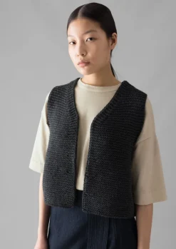 Clearance Textured Knit Gilet Women Knitwear