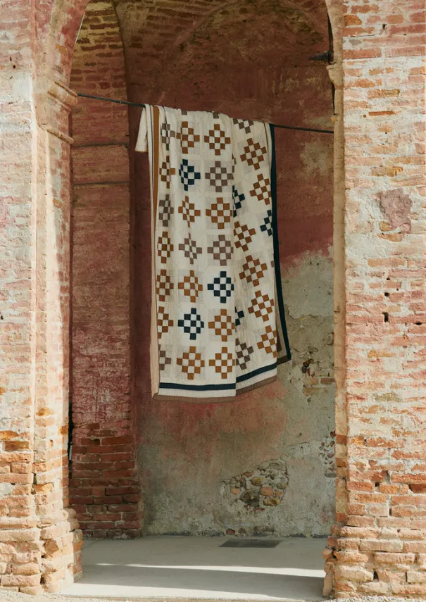 Tile Cotton Patchwork Quilt Textiles|Blankets & Throws