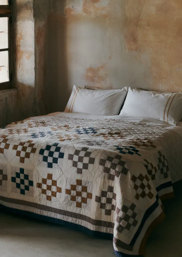 Tile Cotton Patchwork Quilt Textiles|Blankets & Throws