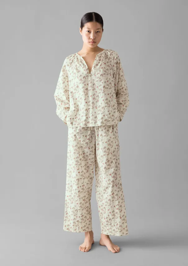 Clearance Trellis Floral Block Print Pyjamas Women Nightwear