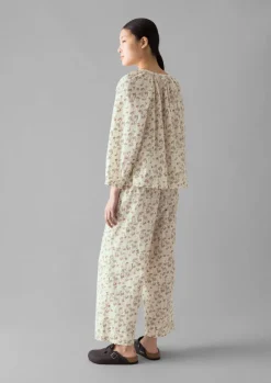 Clearance Trellis Floral Block Print Pyjamas Women Nightwear