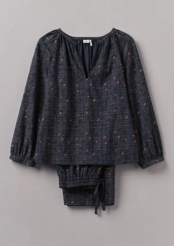 Trellis Floral Block Print Pyjamas Women Nightwear