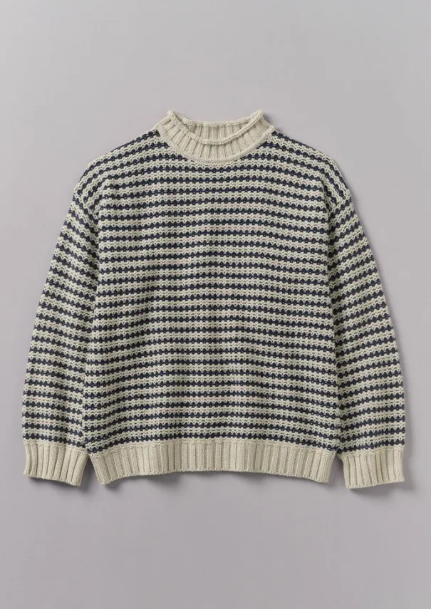 Best Tucking Stripe Wool Cotton Sweater Knitwear
