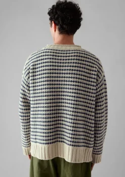 Best Tucking Stripe Wool Cotton Sweater Knitwear