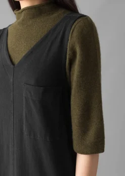 New V-Neck Cotton Jersey Dress Women Loungewear|Dresses