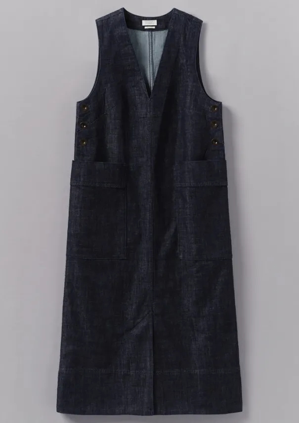 Hot V-Neck Denim Pinafore Dress Women Denim|Workwear