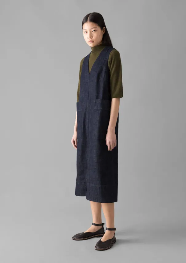 Hot V-Neck Denim Pinafore Dress Women Denim|Workwear
