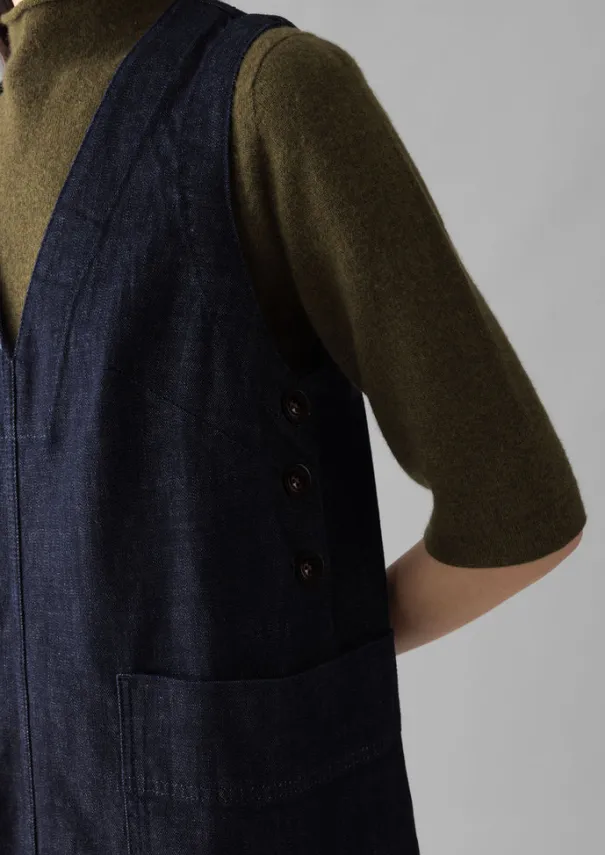 Hot V-Neck Denim Pinafore Dress Women Denim|Workwear