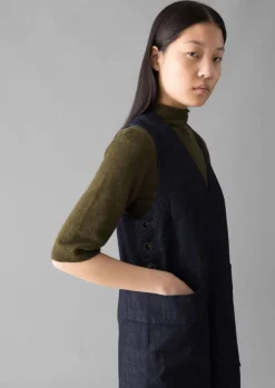 Hot V-Neck Denim Pinafore Dress Women Denim|Workwear