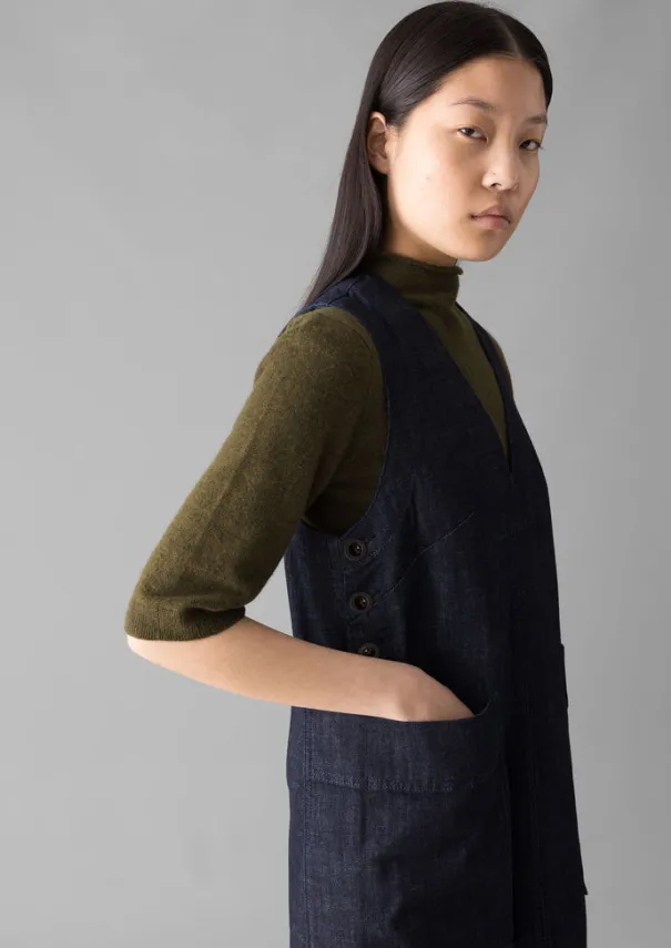 Hot V-Neck Denim Pinafore Dress Women Denim|Workwear