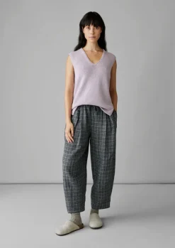 Online V-Neck Linen Cotton Knitted Tank Women Linen|Loungewear
