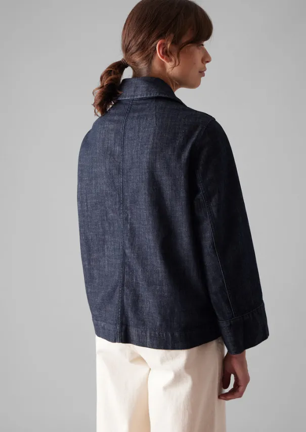 Discount Wide Sleeve Organic Denim Jacket Women Denim|Coats & Jackets