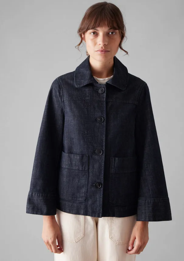 Discount Wide Sleeve Organic Denim Jacket Women Denim|Coats & Jackets