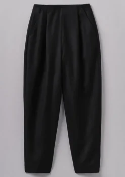 Clearance Wool Flannel Pleat Front Trousers Women Trousers