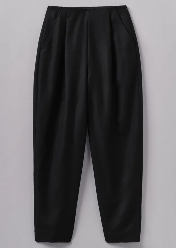 Clearance Wool Flannel Pleat Front Trousers Women Trousers
