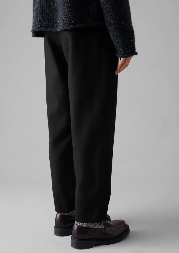Clearance Wool Flannel Pleat Front Trousers Women Trousers
