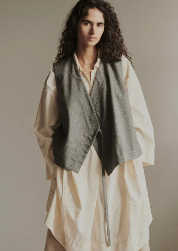Wool Flannel Sleeveless Jacket Women Coats & Jackets