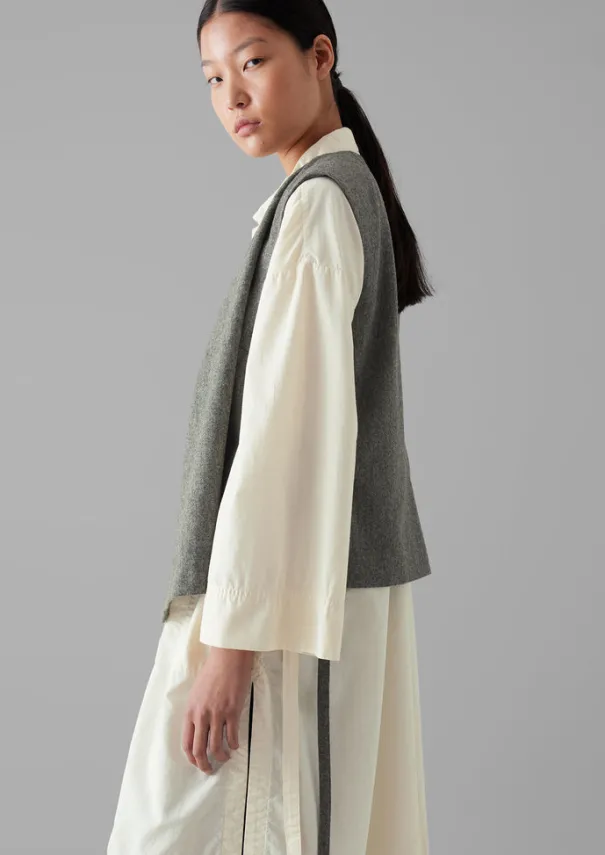 Wool Flannel Sleeveless Jacket Women Coats & Jackets
