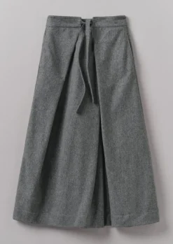 Discount Wool Flannel Tie Front Culottes Women Skirts|Trousers