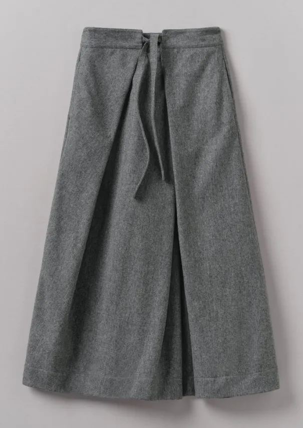 Discount Wool Flannel Tie Front Culottes Women Skirts|Trousers