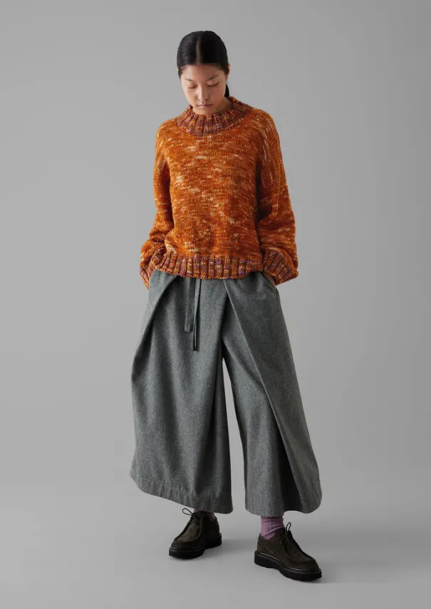Discount Wool Flannel Tie Front Culottes Women Skirts|Trousers