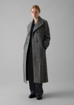 Online Wool Herringbone Belted Coat Women Coats & Jackets